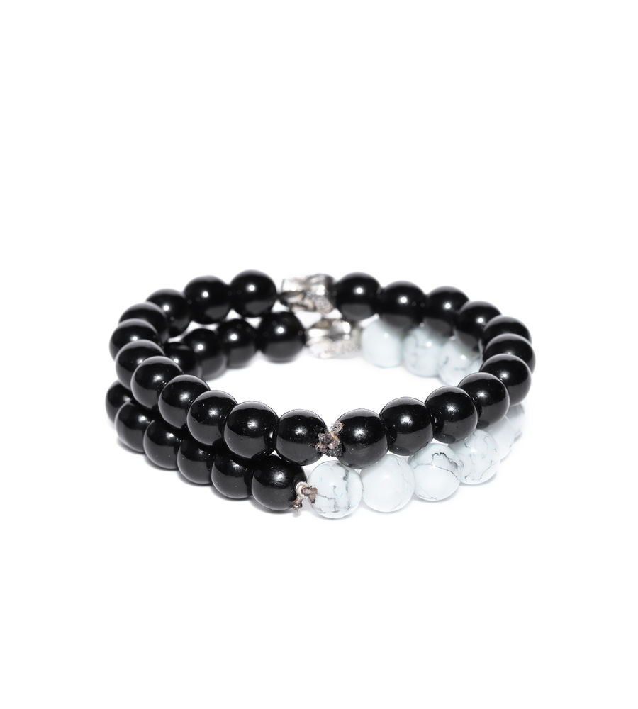 YouBella Set of 2 Beaded Lord Buddha Motif Elasticated Bracelets